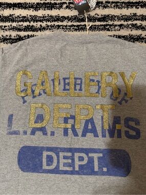 Gallery dept Gray Crewneck Tee with Blue Team Print